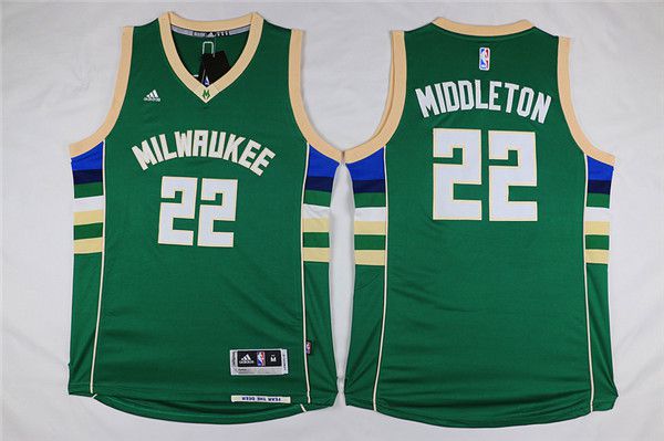 Men Milwaukee Bucks #22 Middleton Green Adidas NBA Jersey